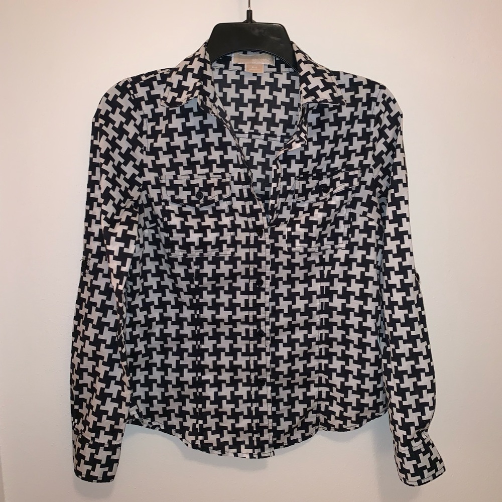 Michael Kors Hounds Tooth Button Down Shirt